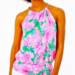 NWT Lilly Pulitzer Bowen Top- Perfect resort wear. Lilly closet clean out 💚🩷🏝️